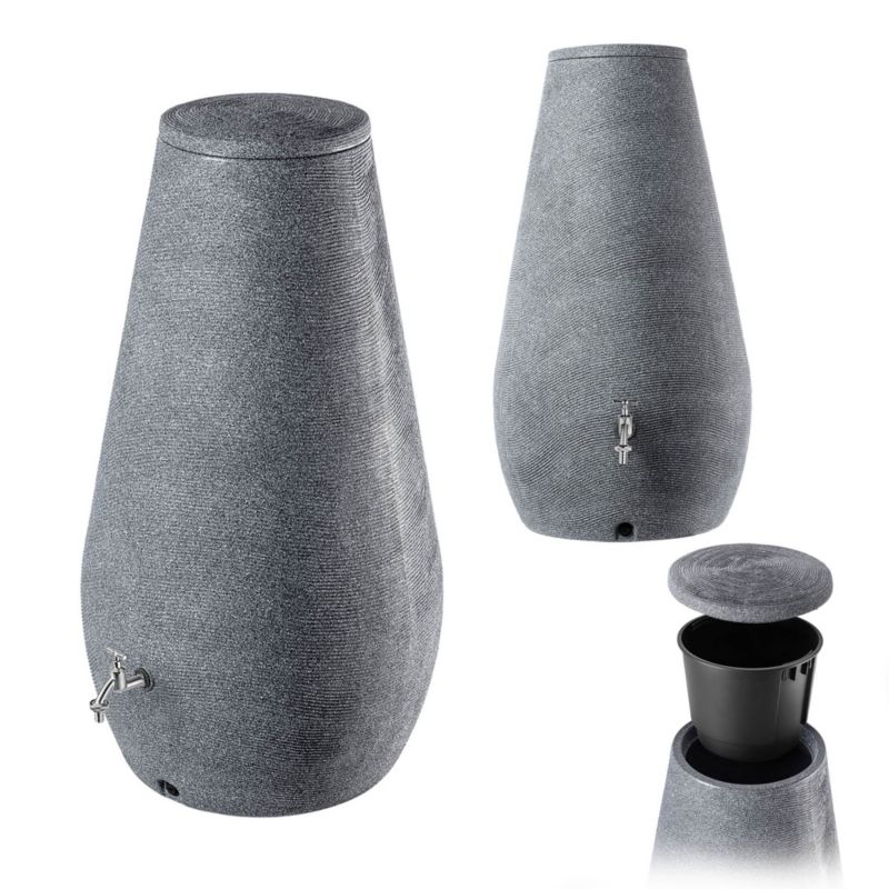 Zbiornik Na Deszczówkę KADAX 410L Wodę Beczka Pojemnik + Kran Z Donicą 2W1 Duży 1szt.