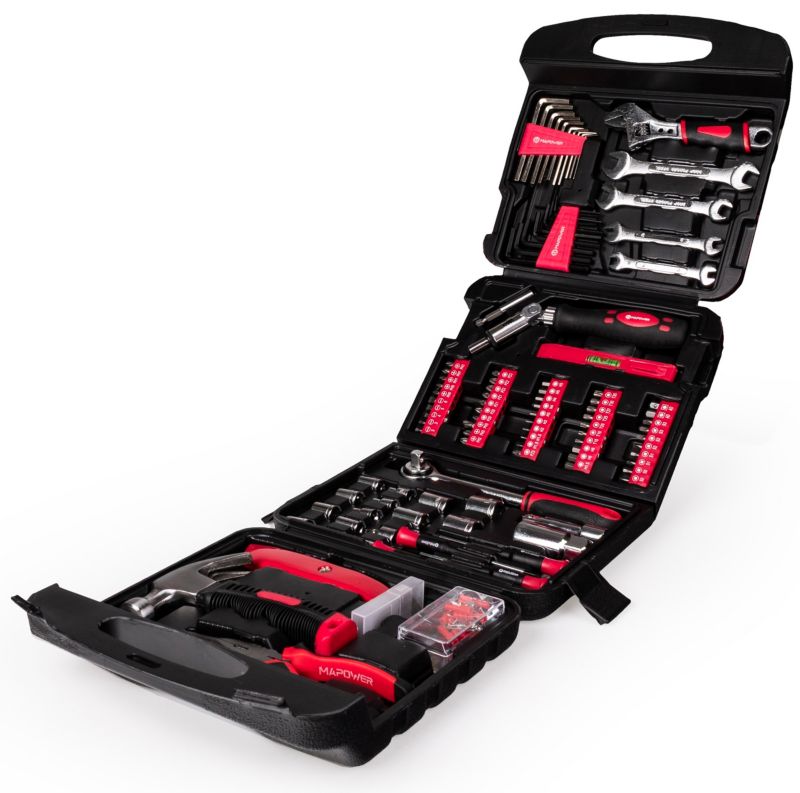 Zestaw narzędzi MAPOWER 165 elementów nasadki bity klucze 1 kpl.