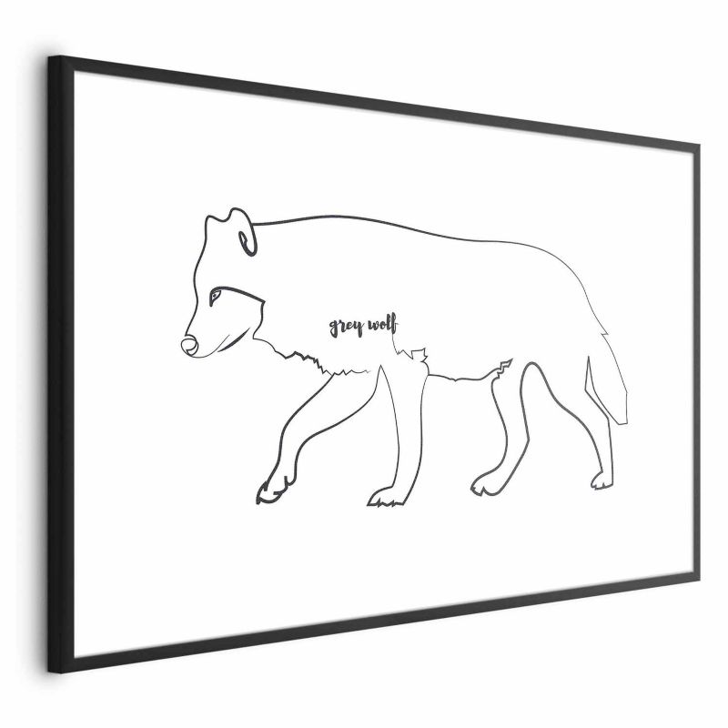 Plakat Artgeist Wilk 90x60 cm z ramą czarną bez marginesu 1 szt