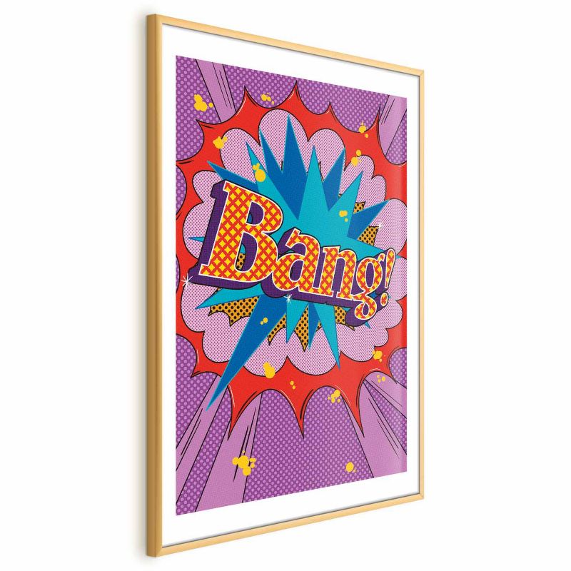 Plakat Artgeist Bang 21x30 cm z ramą złotą 1 szt
