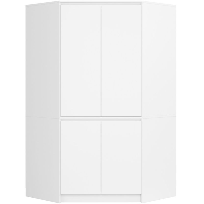 Szafa narożna Akord S100 Biała 100 cm 4 drzwi fronty kolor Biały mat 6 półek 100x50x180 cm 1 szt.