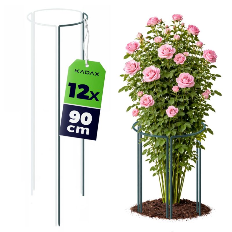 Podpora Kadax ogrodowa stalowa 1/3 koła zielona 90 cm, 12 szt.