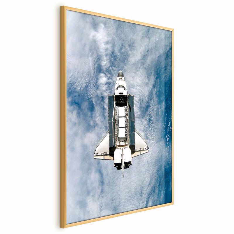 Plakat Artgeist Wahadłowiec kosmiczny 60x90 cm z ramą złotą bez marginesu 1 szt
