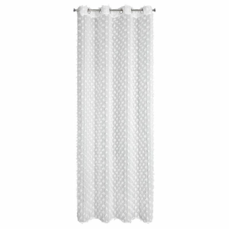 Elegancka zasłona AURELIA Eurofirany biała piórka przelotki 135x250 cm 1 szt.