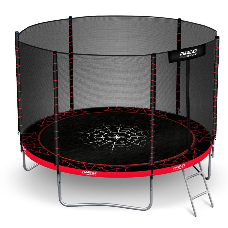 Trampolina ogrodowa Neo-Sport dla dzieci PAJĄK 183cm 6ft + drabinka + siatka zewnętrzna 1szt.