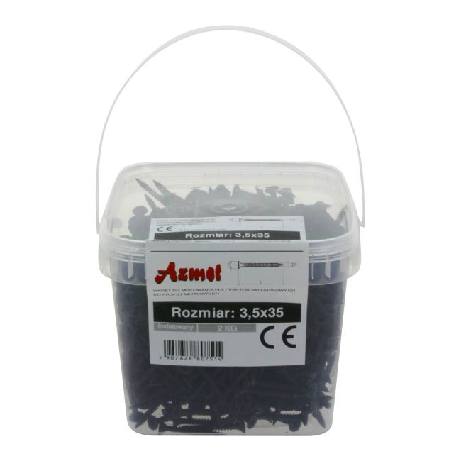 Wkręty fosfatowane Azmet 3,5 x 35 mm do metalu 2 kg
