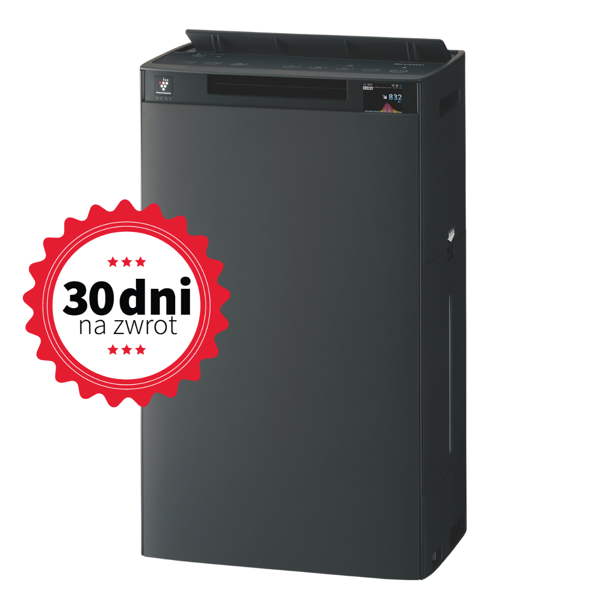 Oczyszczacz i nawilżacz powietrza SHARP KI-TX75EU-H, aplikacja Wi-Fi, Charcoal Gray do 56m2.