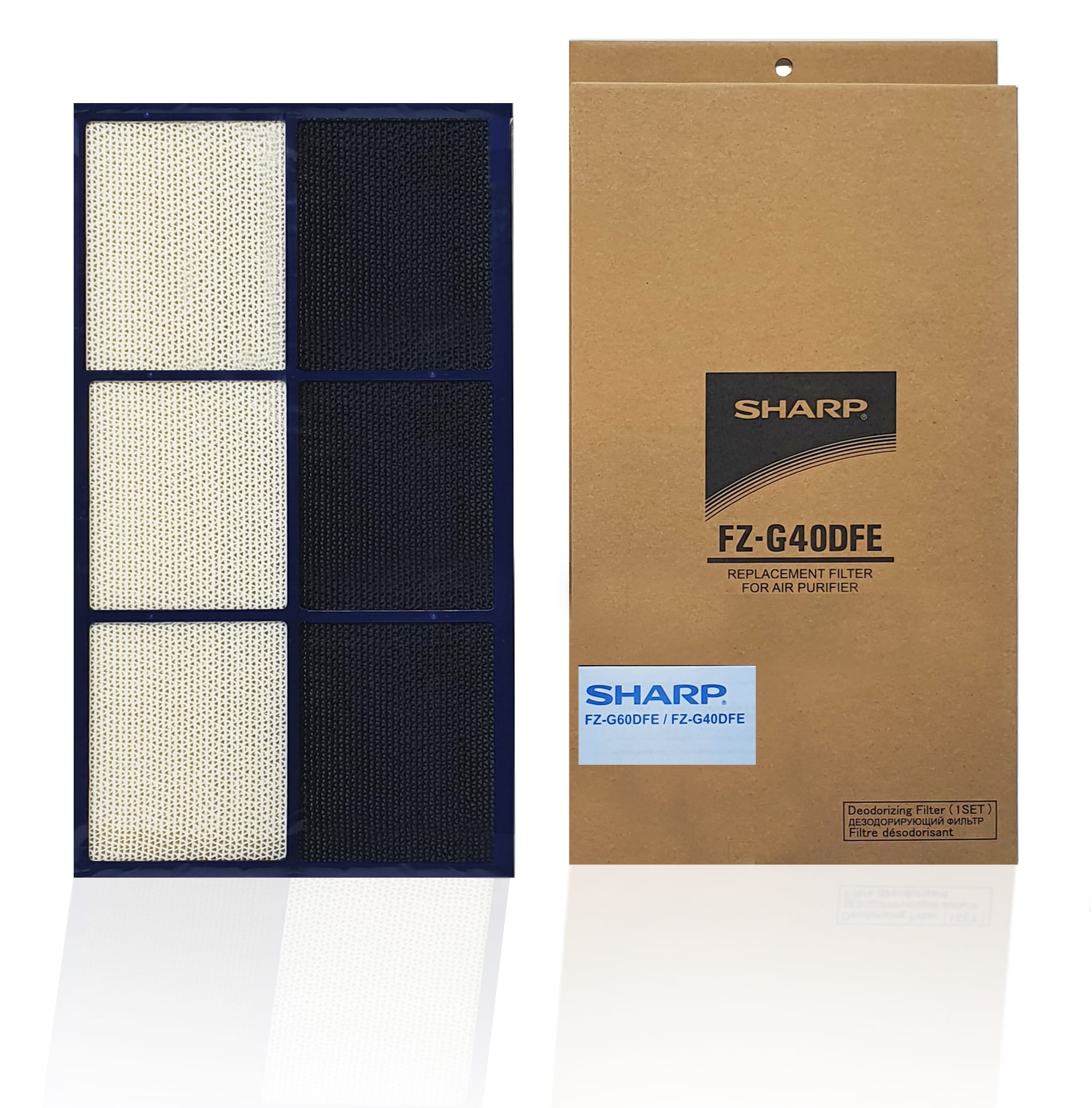 SHARP FZ-G40DFE (UZ-HG4DF) filtr węglowy do oczyszczacza powietrza. Oryginalny filtr SHARP do modeli KC-G40, KC-G50, UA-HG40, UA-HG50.