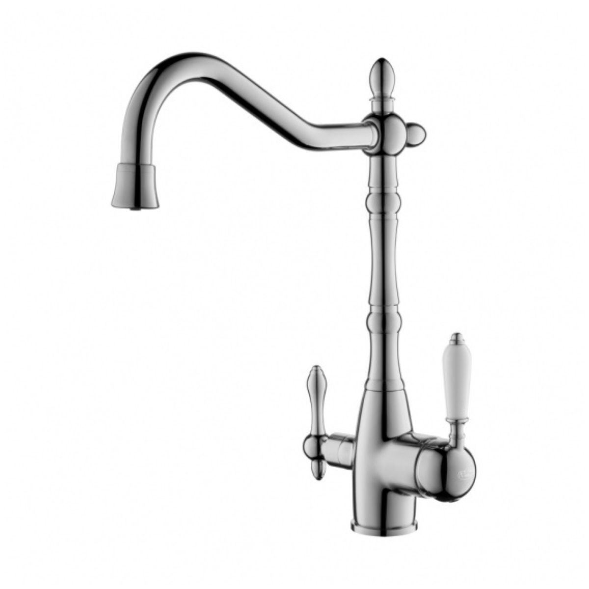 Dwuobwodowa bateria kuchenna Blue Water Saxo chrom, trójdrożny kran do podłączenia wody bieżącej i filtrowanej.