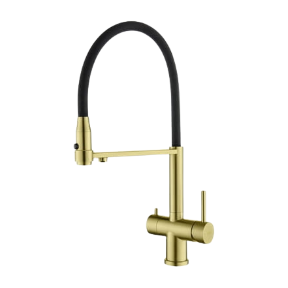 Tusar mosiądz antyczny kran dwuobwodowy Blue Water z podłączeniem wody filtrowanej. Bateria trójdrożna z wyciąganym kranem.