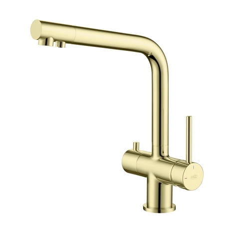 Blue Water Crystal złota bateria czterodrożna z możliwością podłączenia 2 rodzajów wody filtrowanej i wody bieżącej. Kran wody filtrowanej.