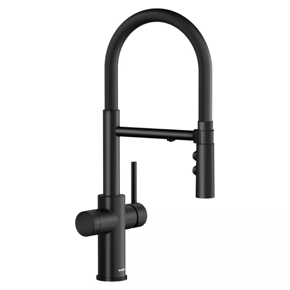 Bateria trójdrożna Blanco CATRIS-S Flexo Filter z wyciąganą wylewką, czarny mat.