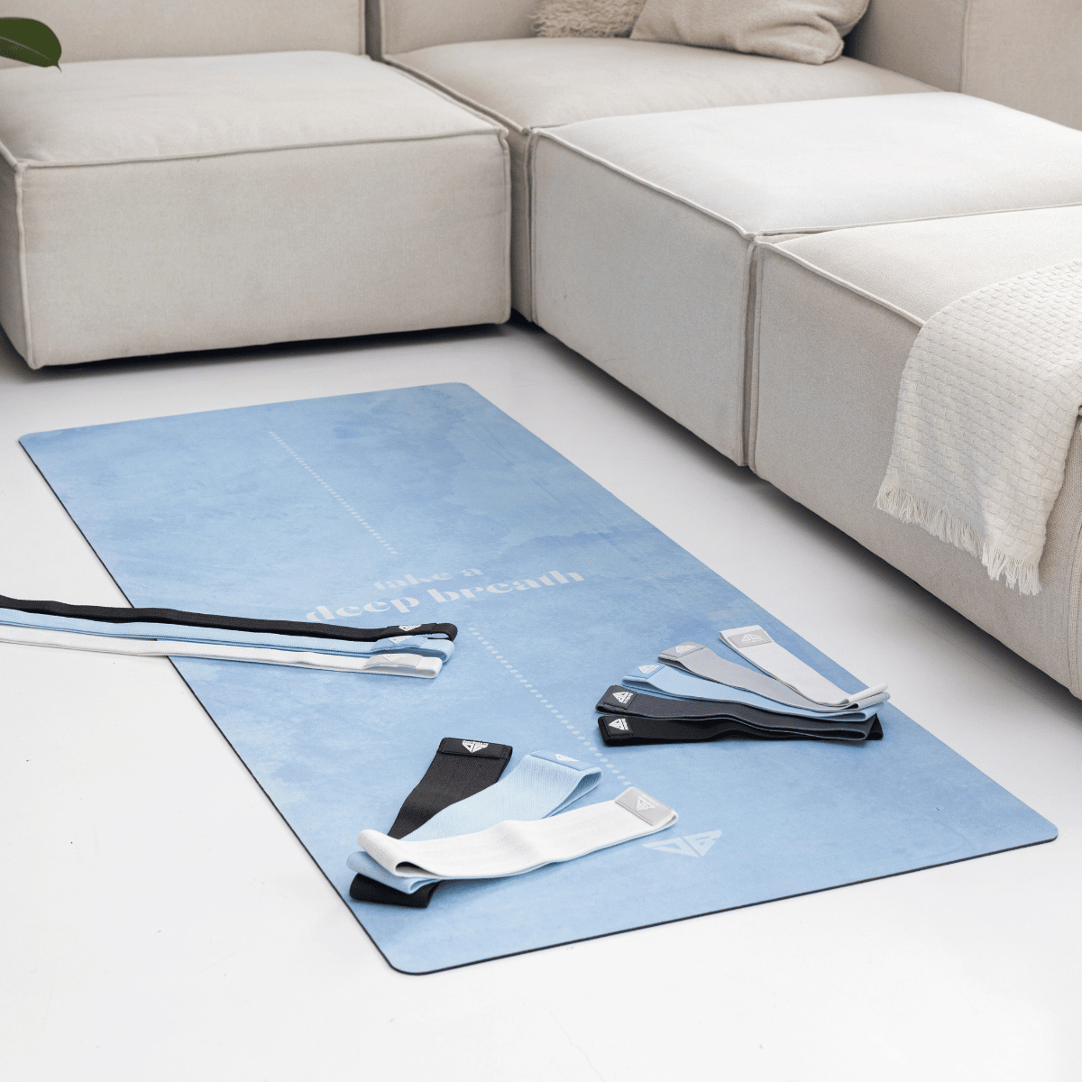 Zestaw Blue - Mata i Gumy do ćwiczeń - Deep Breath