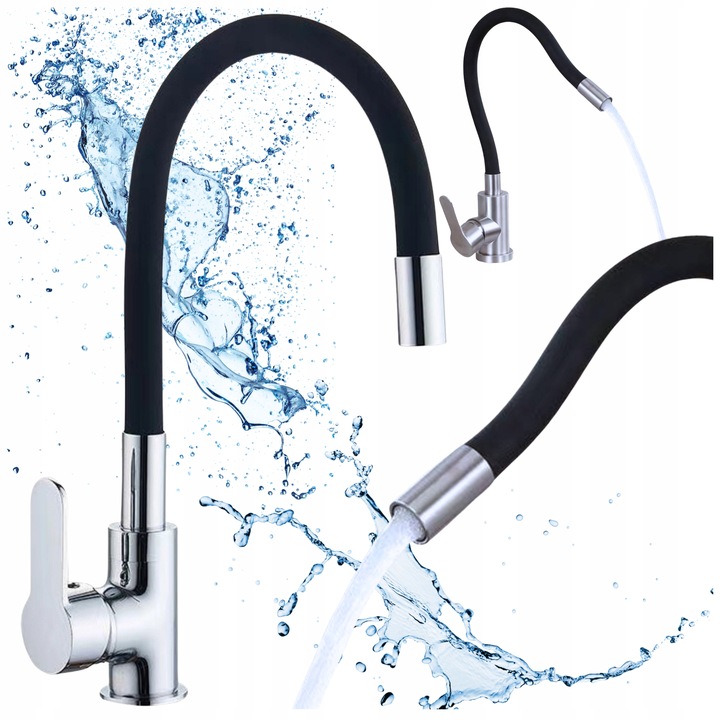 Bateria kuchenna elastyczna DA543 czarna kran - Henryx24