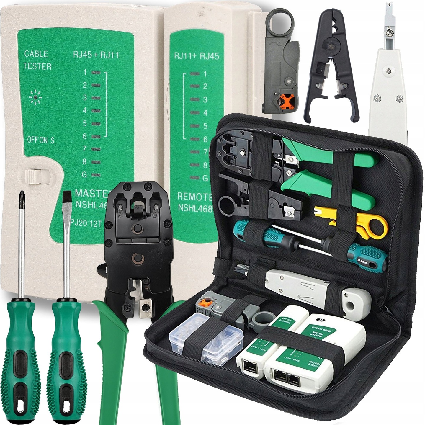 Zestaw Narzędzi Sieciowy Tester RJ45 AK85B - Henryx24