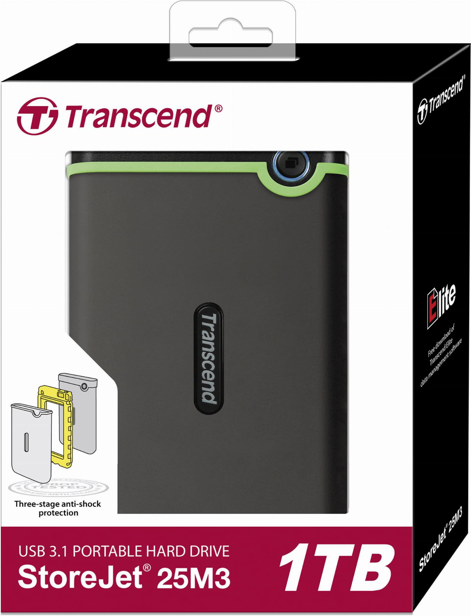TRANSCEND Dysk 2,5" USB 3.1 1TB 25M3 StoreJet H3 TS1TSJ25M3 - Henryx24