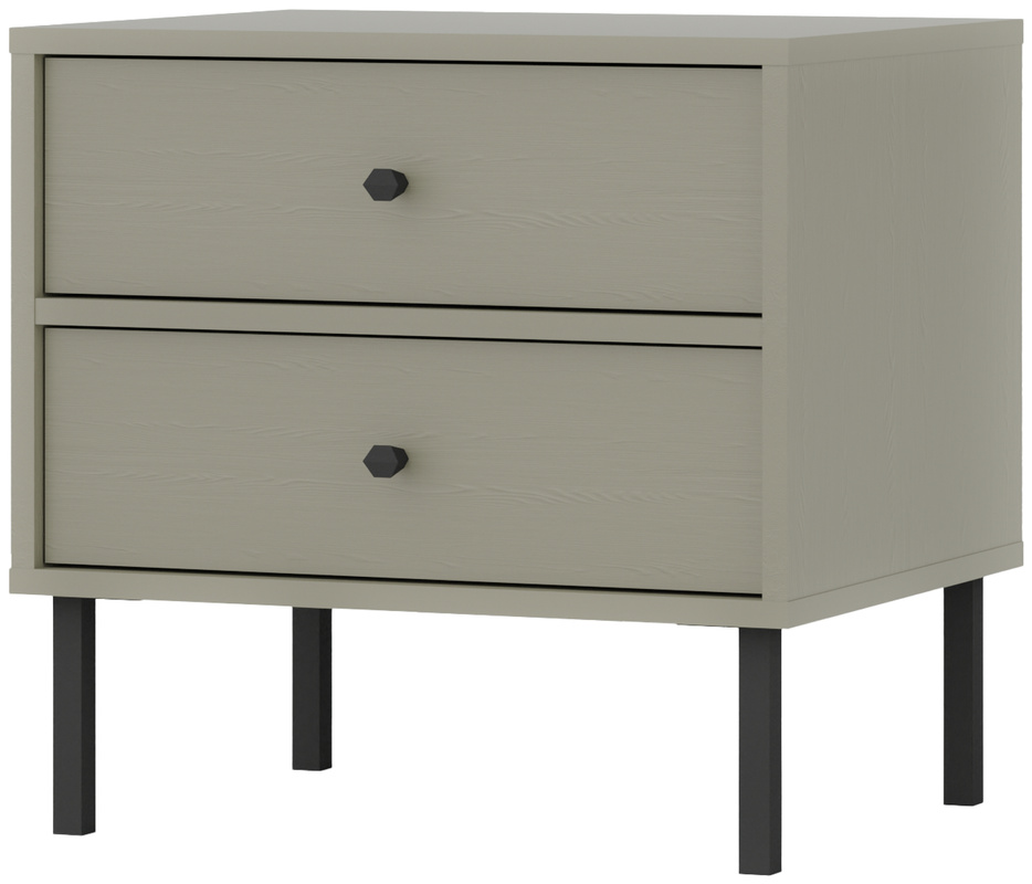 Szafka nocna z szufladami na metalowych nóżkach 52 cm TOKEN