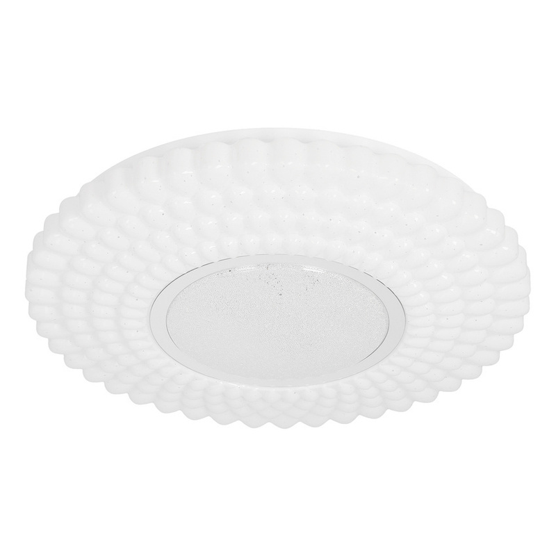 Biały plafon sufitowy LED 38 cm 24W 4000K do salonu URAN metal