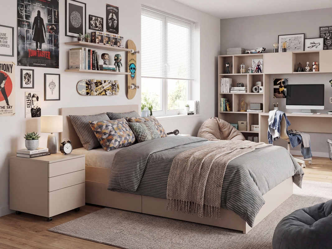 Szafka nocna do sypialni 40 cm z szufladami LUMI kaszmir