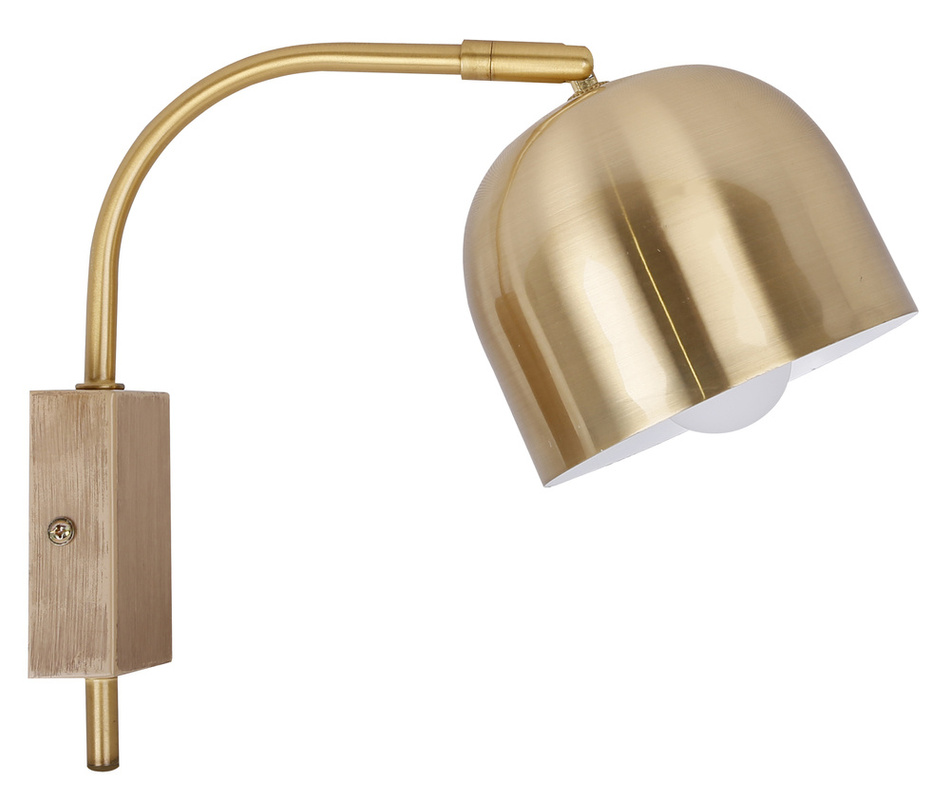 Brązowy kinkiet ścienny industrialny regulowany do salonu RUPI metal