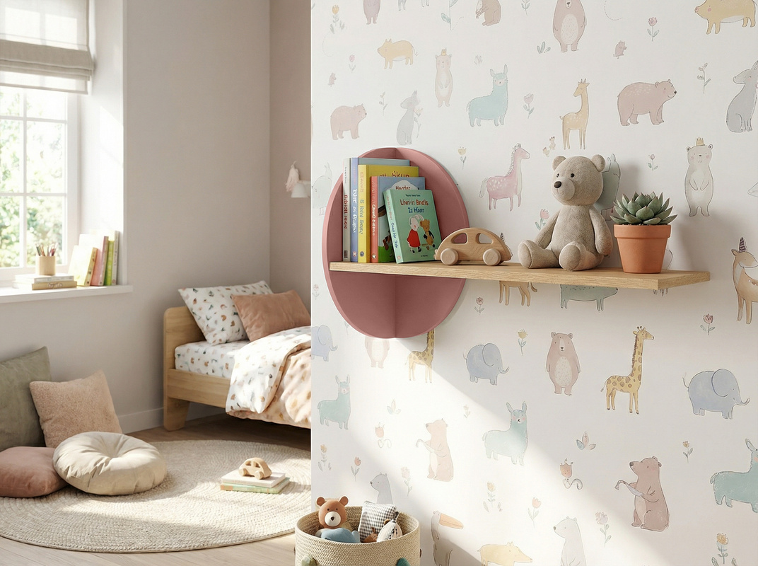 Półka wisząca narożna na książki 82 cm do pokoju dziecięcego LOLLIE