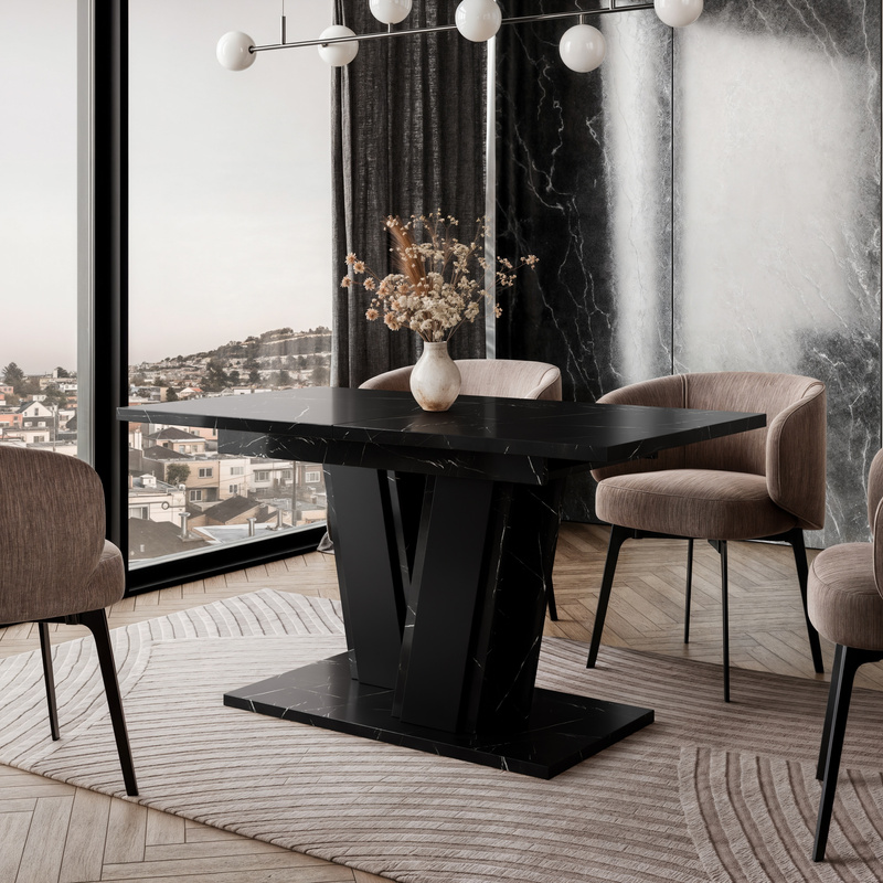 Stół rozkładany do sypialni 160x80 cm MASTER czarny marmur