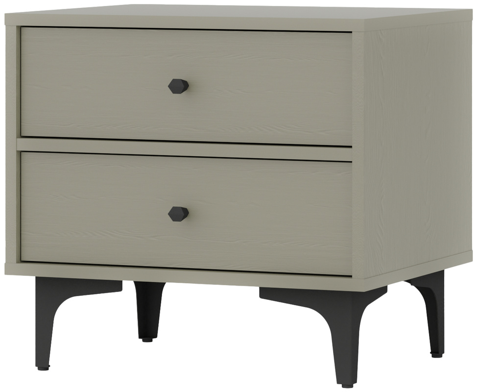 Szafka nocna z szufladami na metalowych nóżkach 52 cm TOKEN