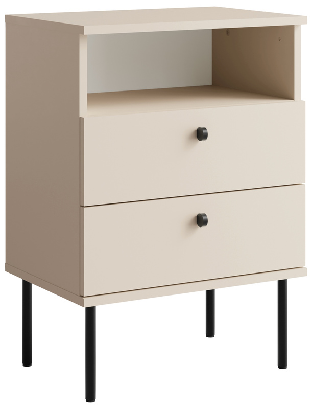 Szafka nocna HIGHLANDER z szufladami beżowa