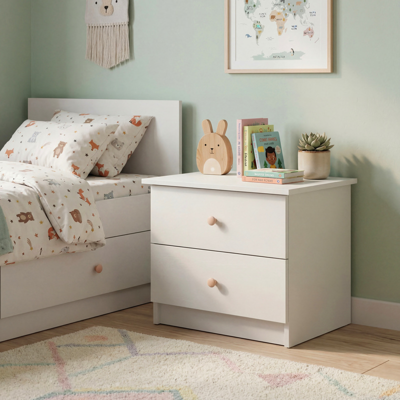 Szafka nocna 60 cm z szufladami do pokoju dziecka ORIO biały