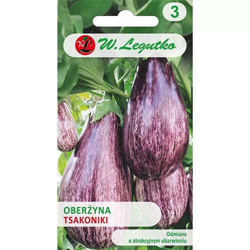 1 szt, Bakłażan (Oberżyna) Tsakoniki - Nasiona: Ilość w opakowaniu: 0.5 g