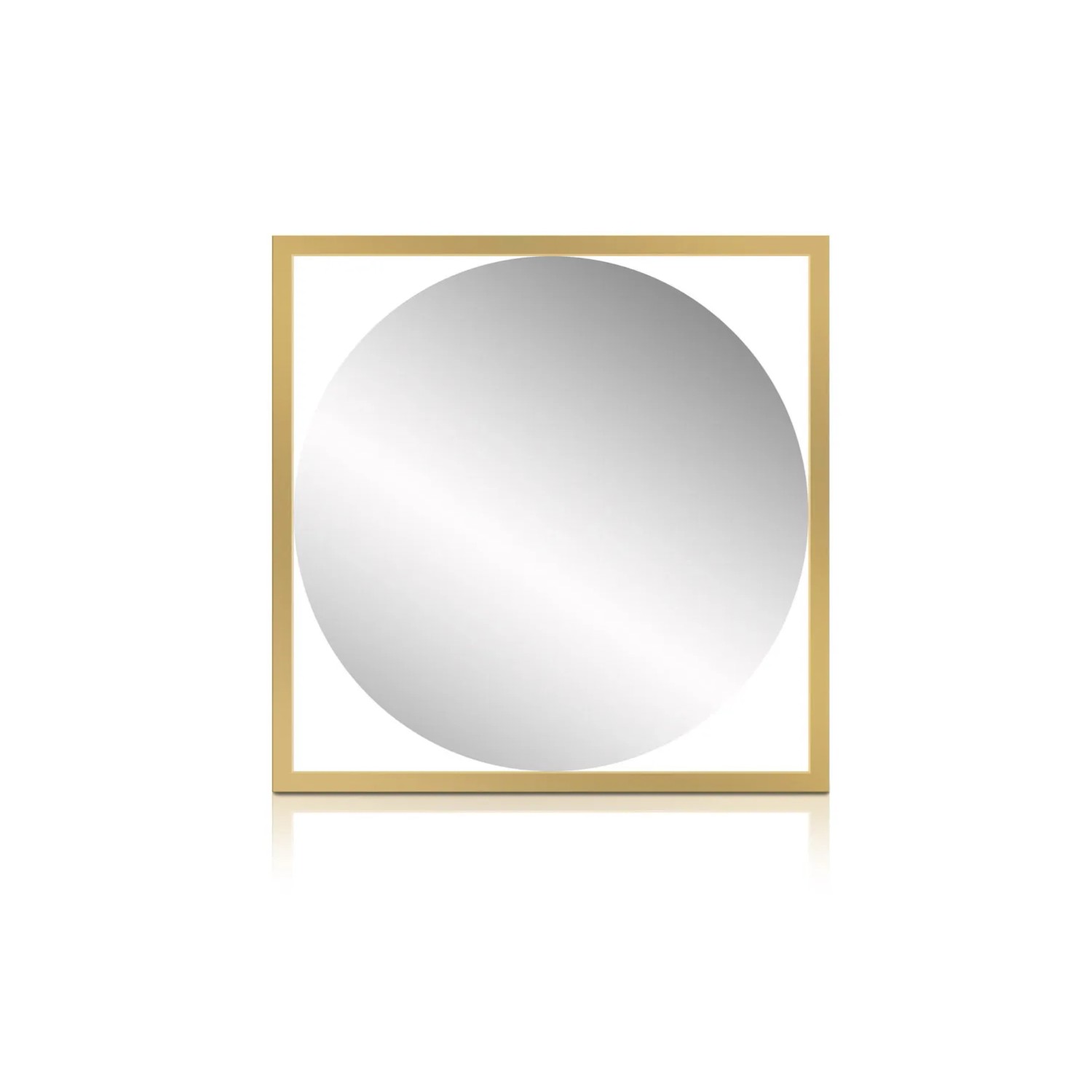 Lustro bez LED Quadro Line złota rama 63,5x63,5