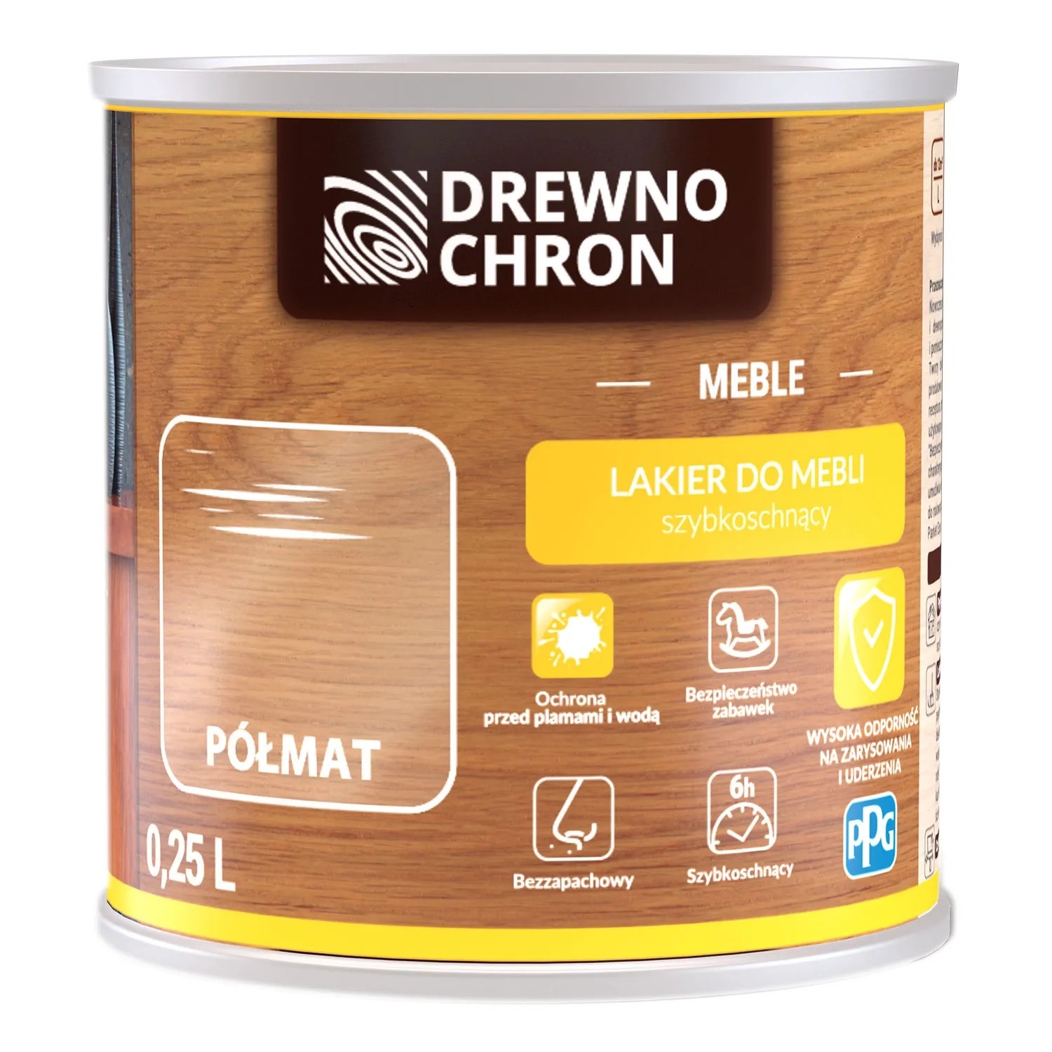 Drewnochron Lakier do mebli bezbarwny półmat 0,25L