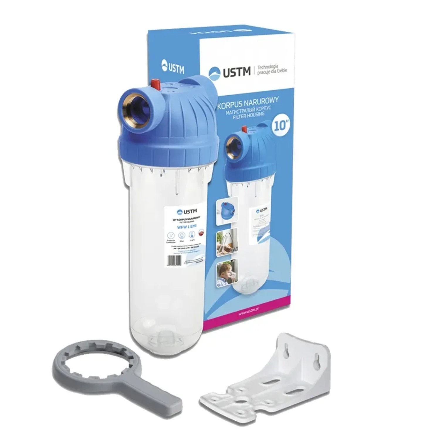 Korpus filtra 10" podł 1" komplet