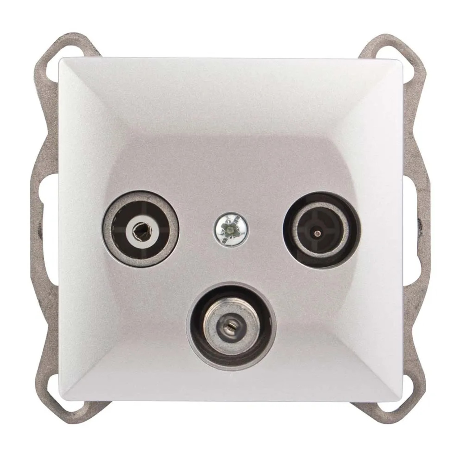 Gniazdo Perła RTV/SAT srebrne