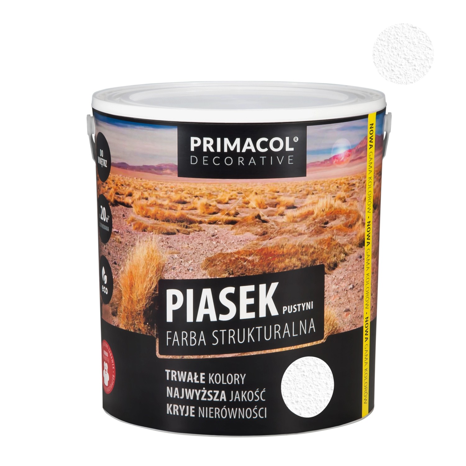 Primacol Farba strukturalna piasek pustyni biała 5 l