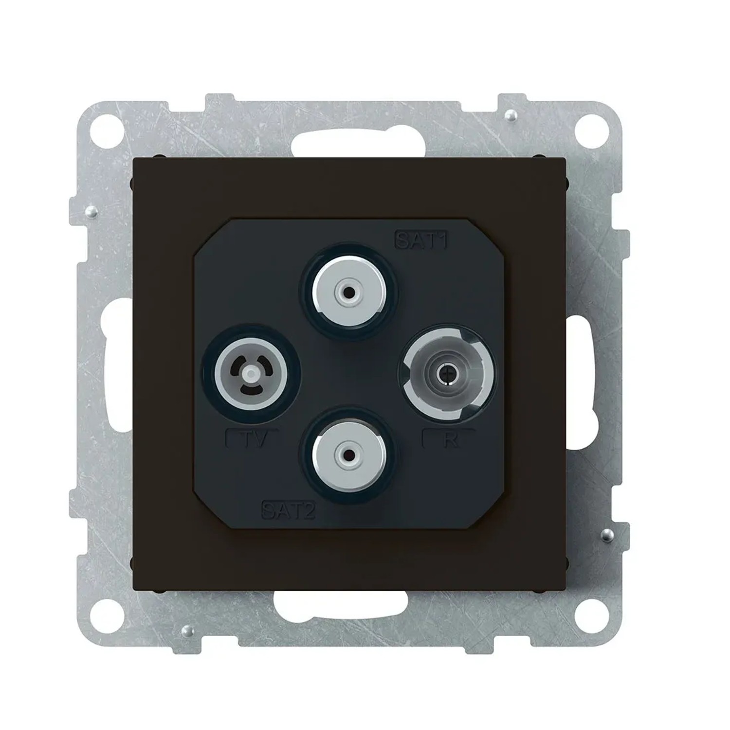 Gniazdo SUNO TV-R-2XSAT czarne