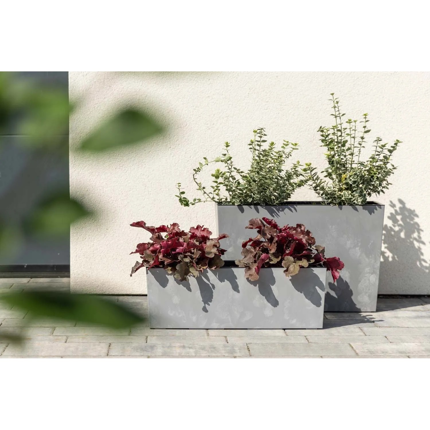 Kwietnik Werbena szary beton recycled - 19 x 56 cm