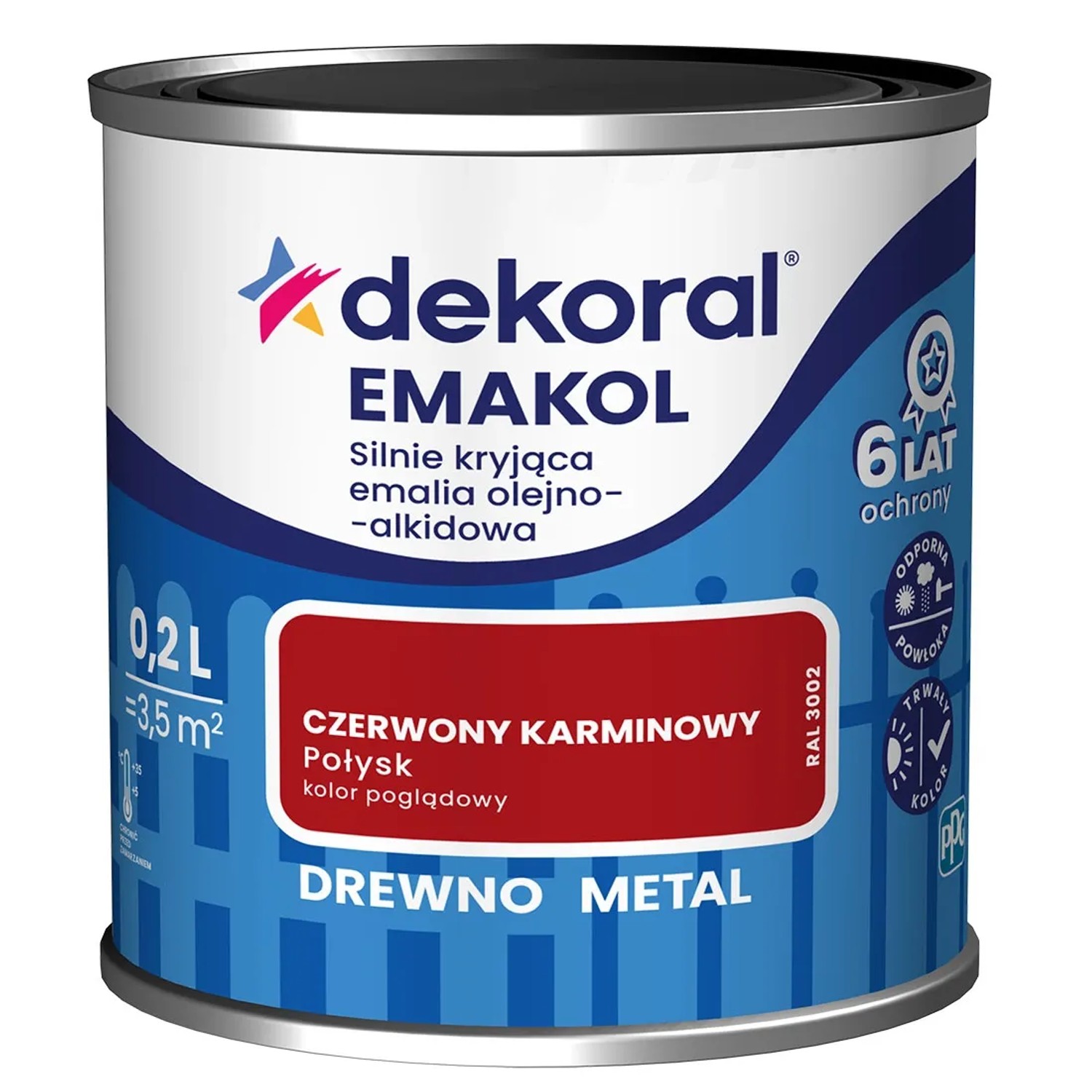 Dekoral Emalia Emakol Strong czerwony karminowy 200 ml