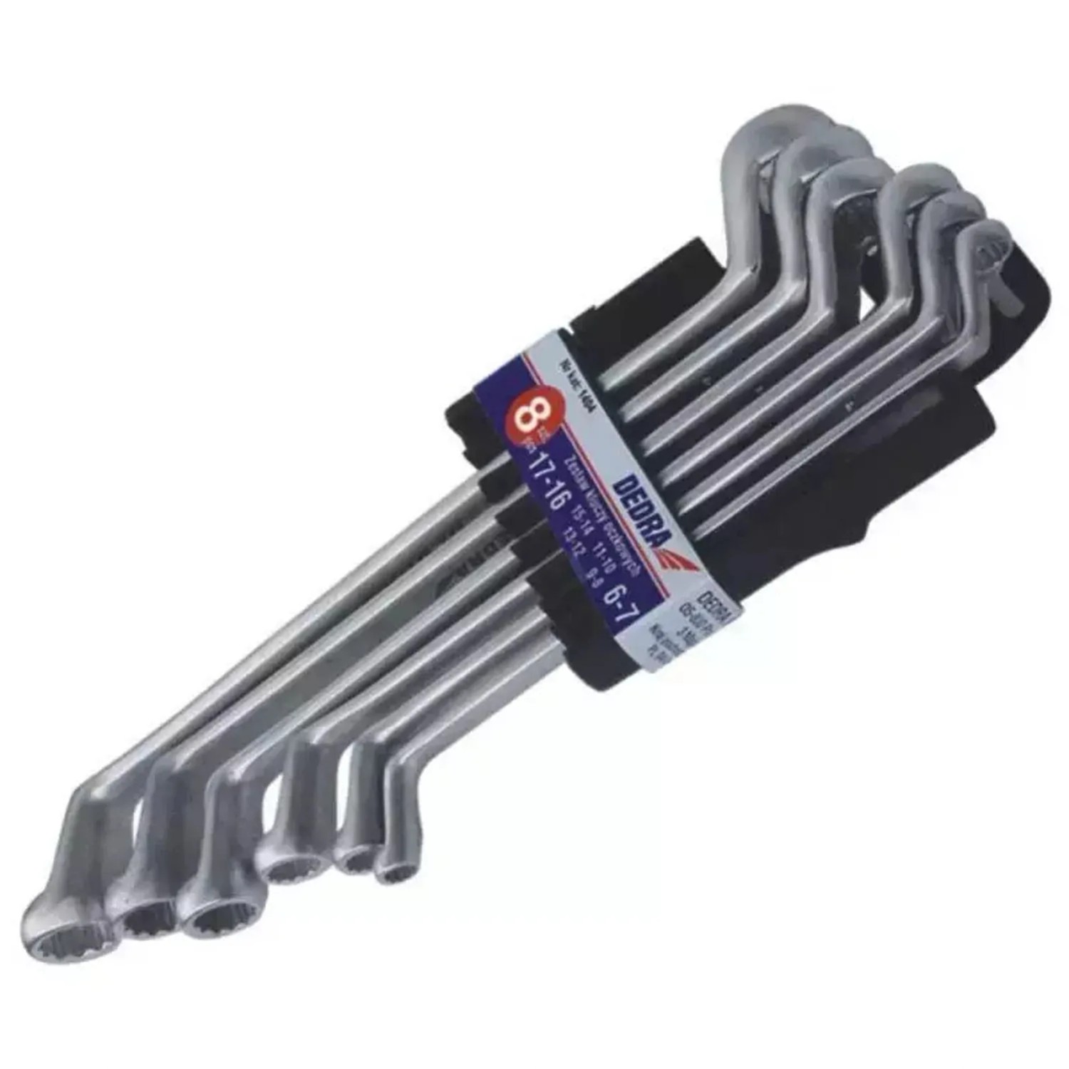 Dedra Klucze oczkowe odgięte 6-22 - 8 szt.