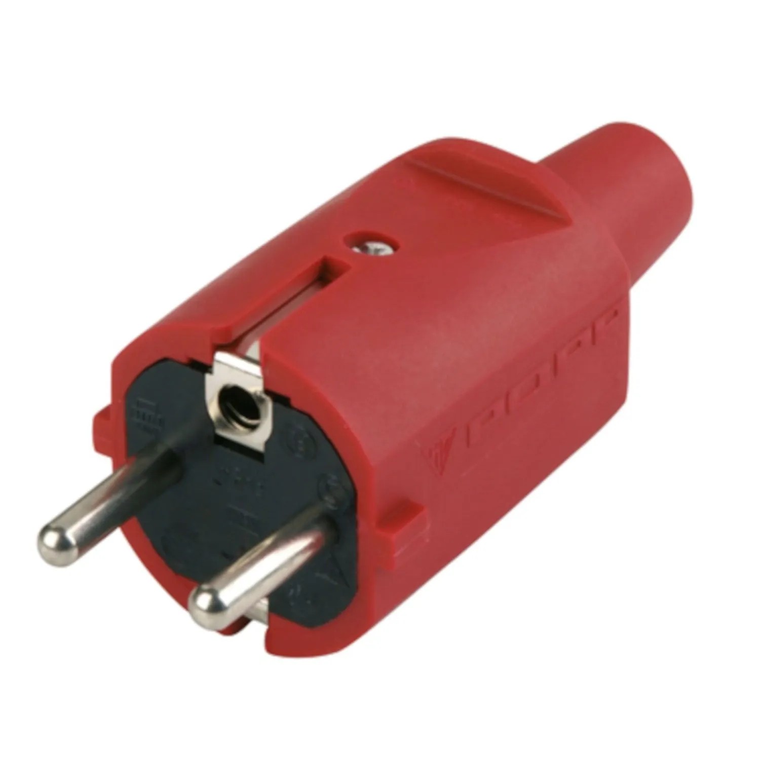 Düwi Wtyczka gumowa 2P+Z IP20 czerwona