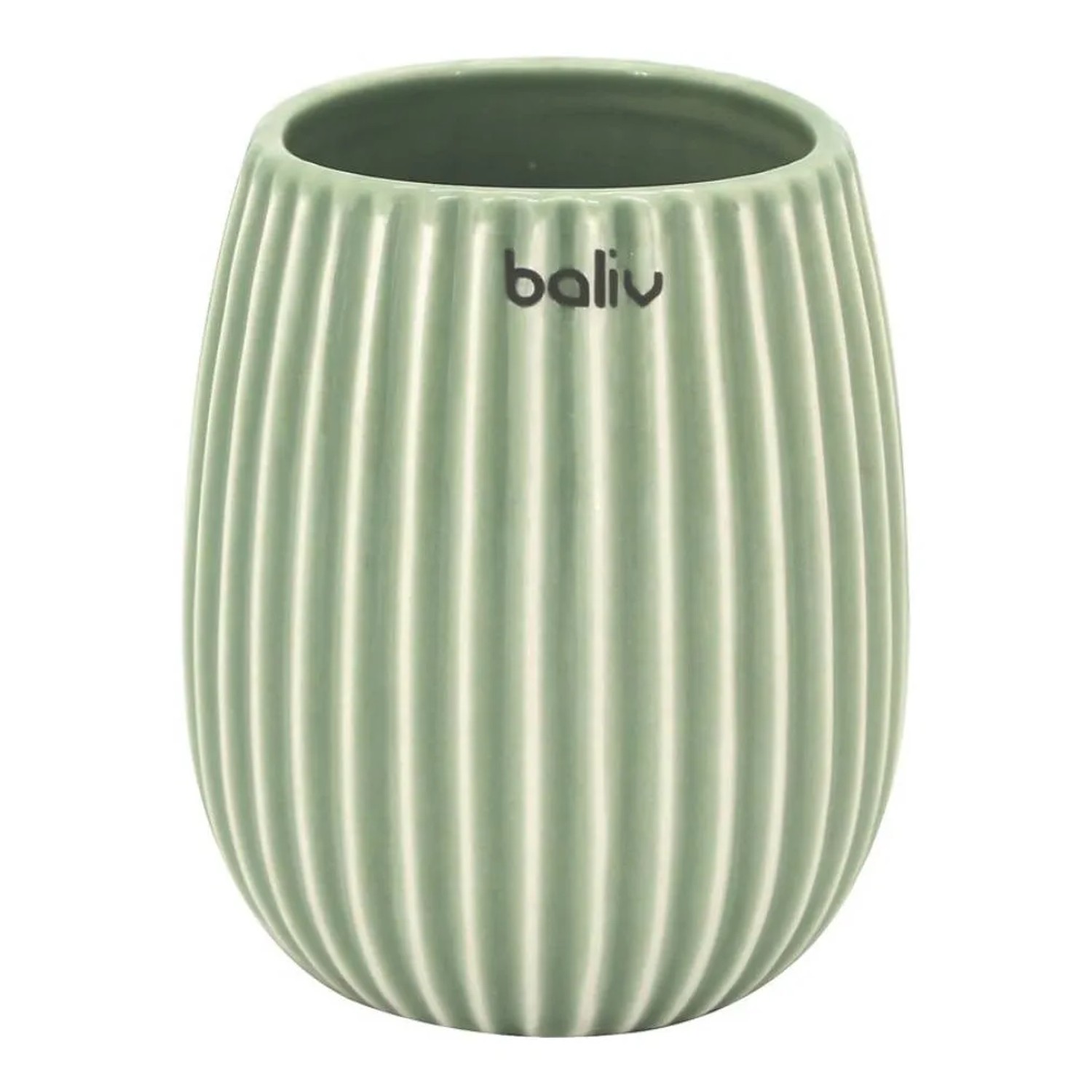 Baliv Kubek łazienkowy ceramiczny oliwkowo-biały