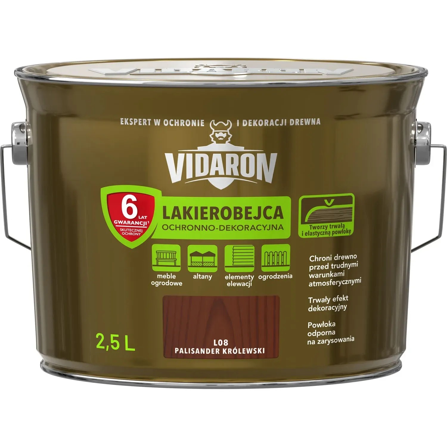 Vidaron Lakierobejca ochronno-dekoracyjna palisander królewski 2,5 l