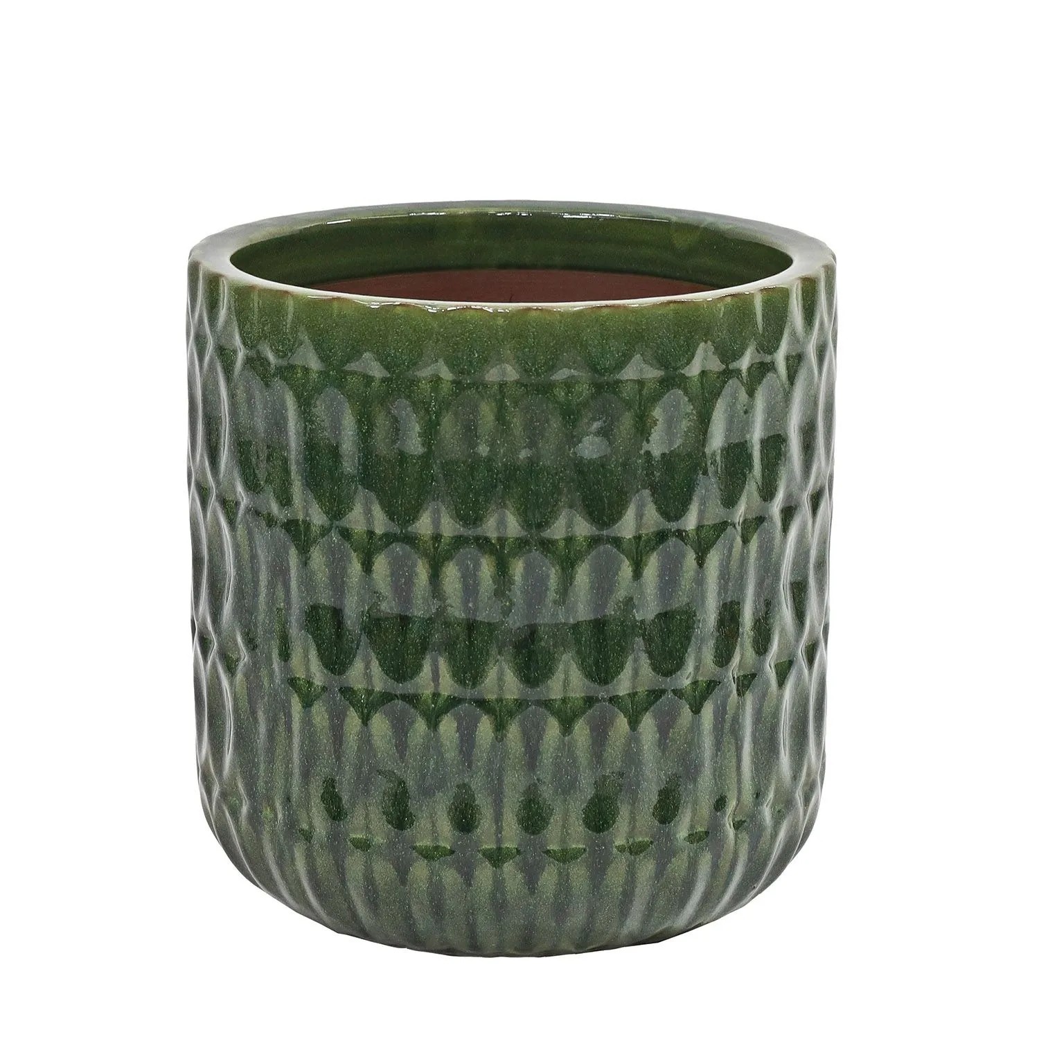 Donica ceramiczna Biella ciemna zielona - 36x34 cm