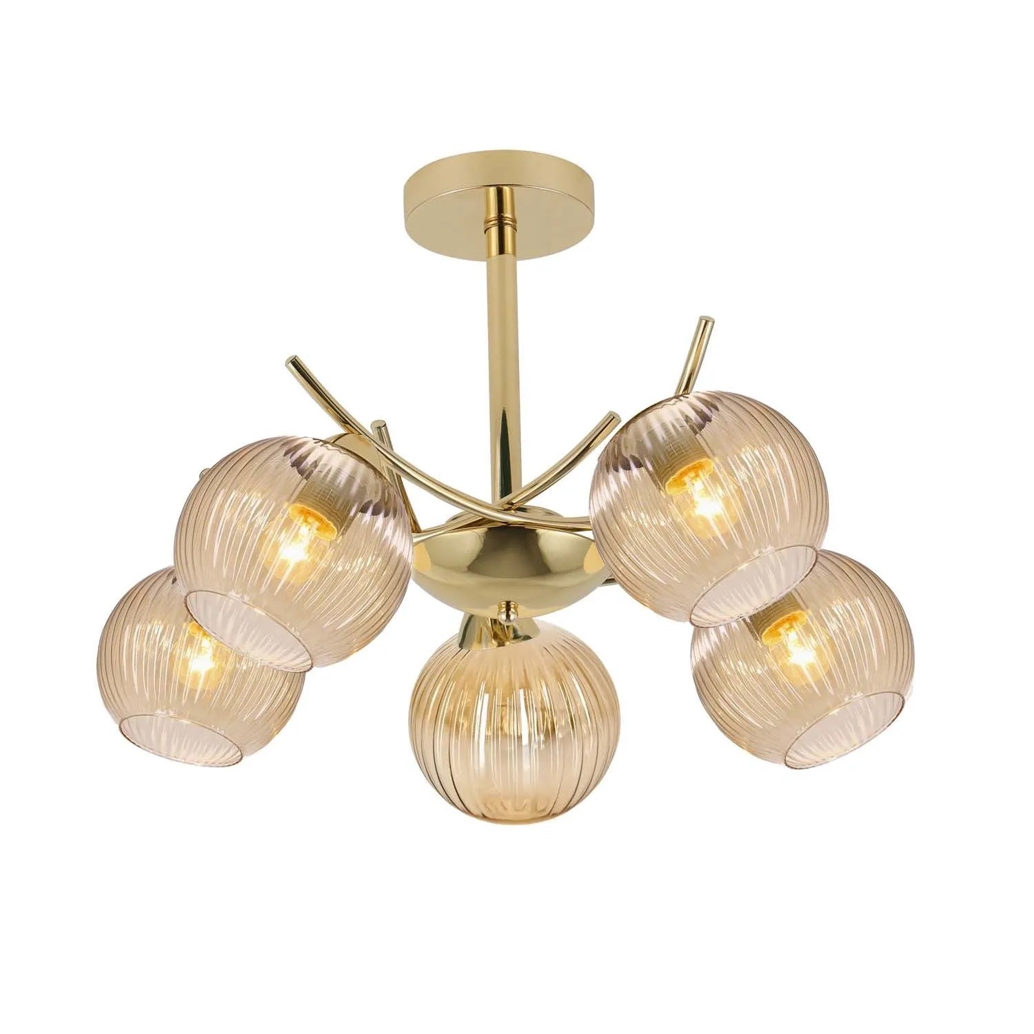 Candellux Lampa sufitowa LUNORE 5xE27 40W złota