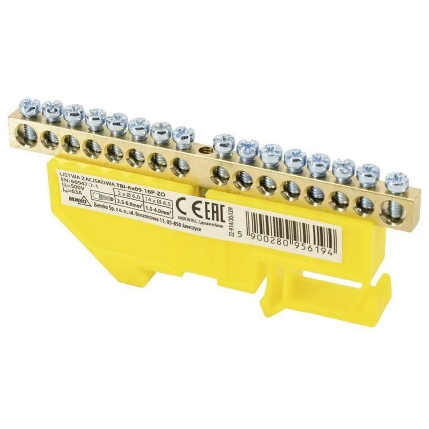 Listwa zaciskowa na szynę 6x9 12TOR