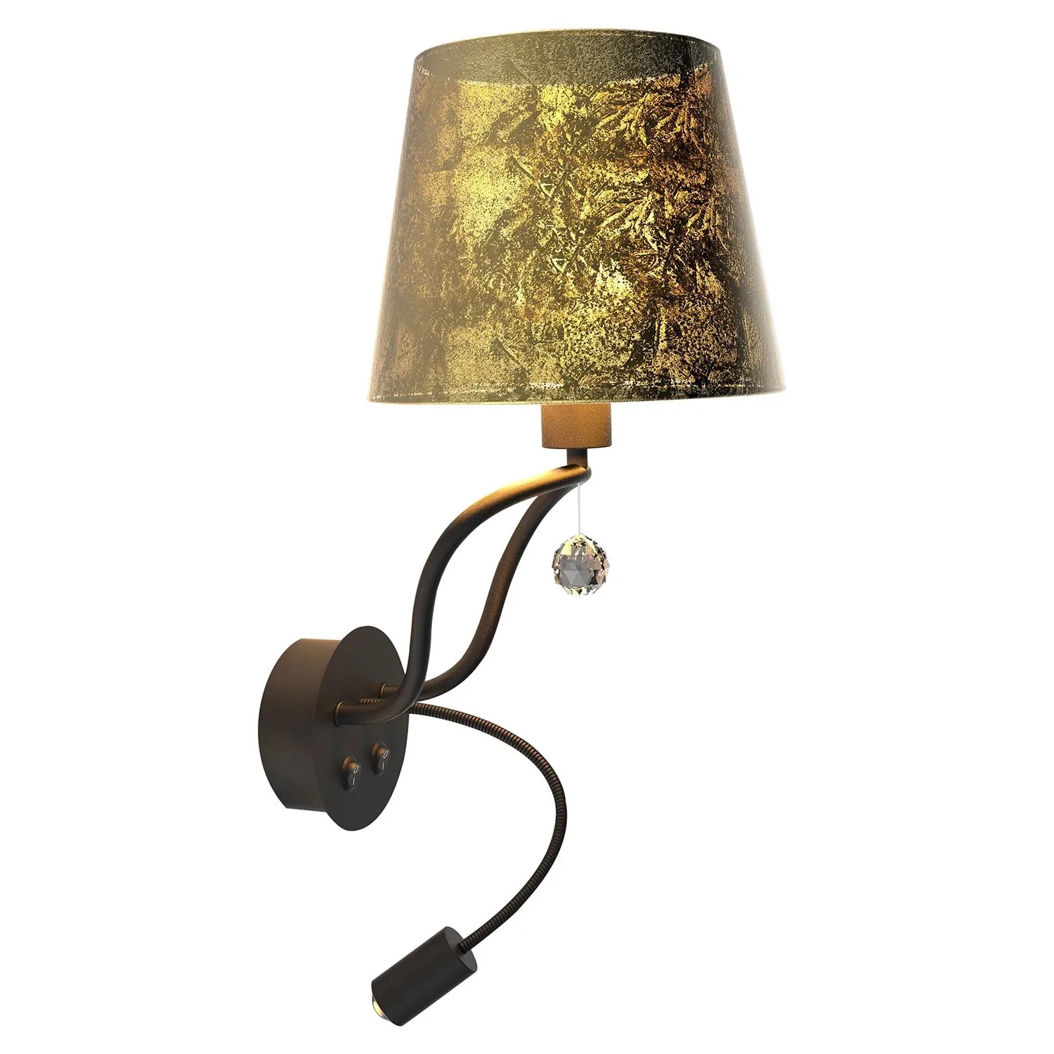 Candellux Kinkiet SARIA 40+8W 3000K 400lm czarno-złoty