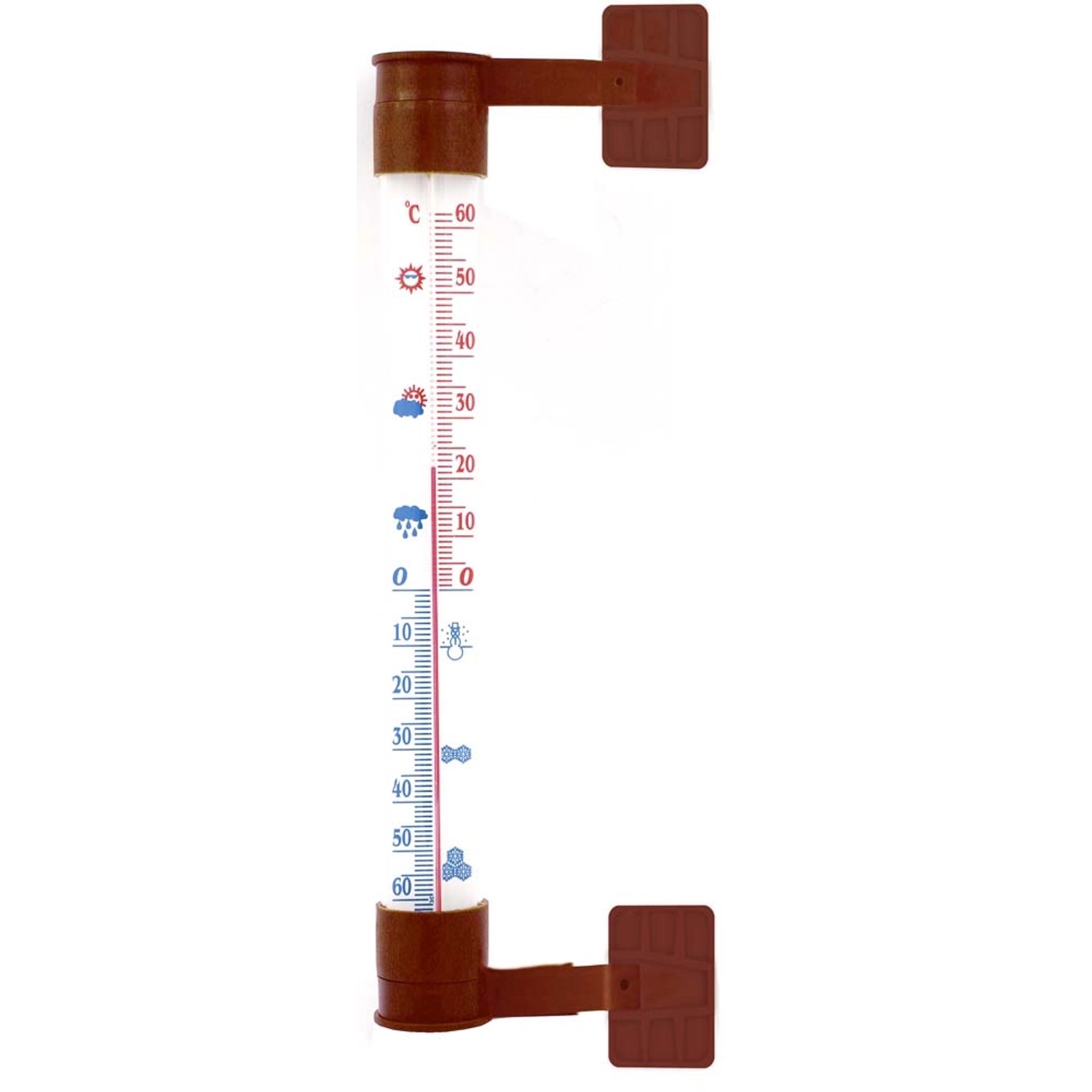 Termometr zewnętrzny średni brązowy