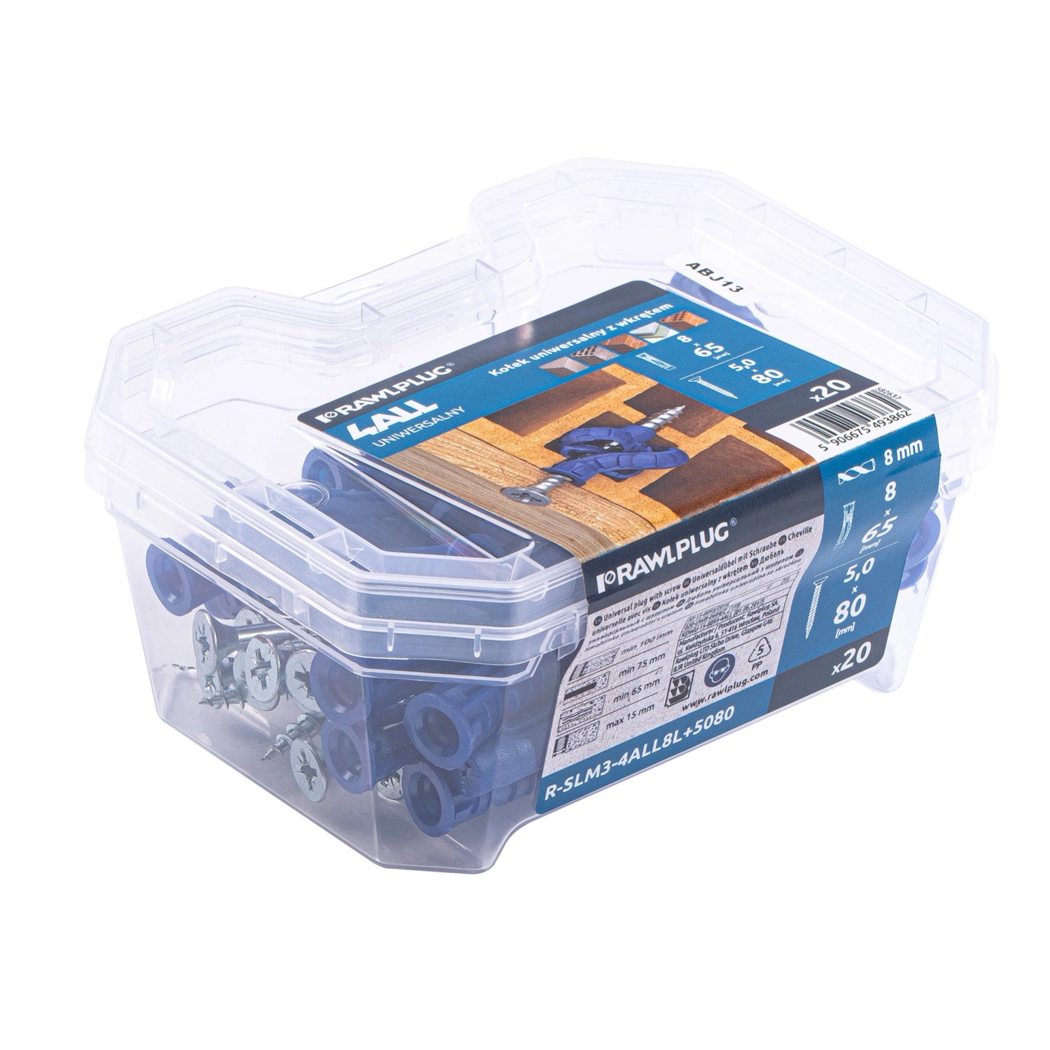 Rawplug Kołek 4ALL uniwersalny wkręt PZ 20 szt.