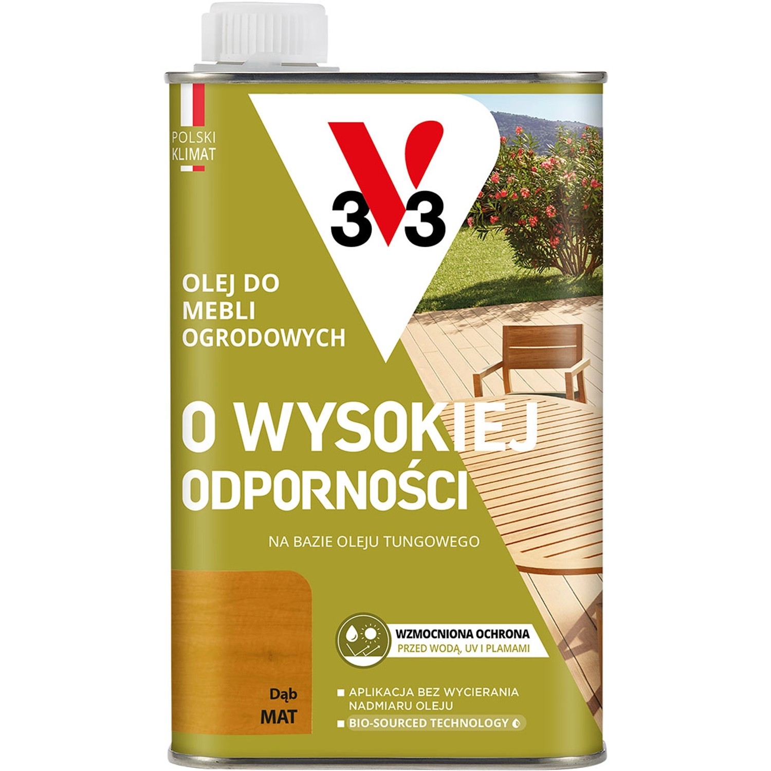 V33 Olej do mebli ogrodowych dąb 0,5L