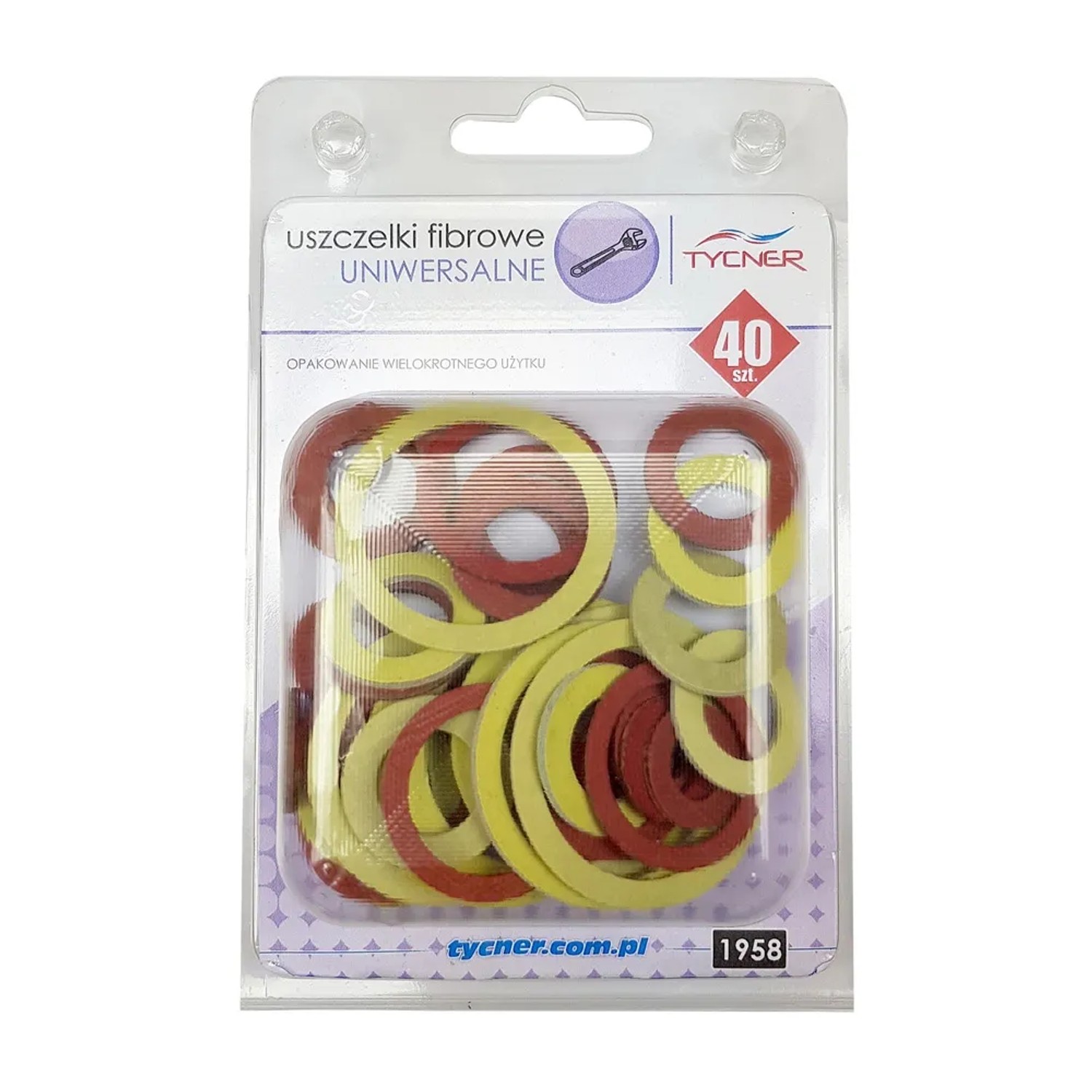Tycner Zestaw uszczelek fibrowych w blistrze, 40 elementów.